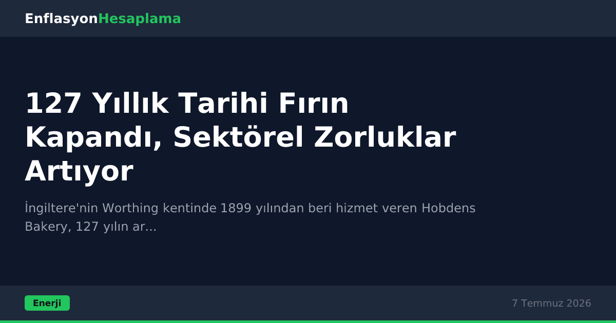 127 Yıllık Tarihi Fırın Kapandı, Sektörel Zorluklar Artıyor