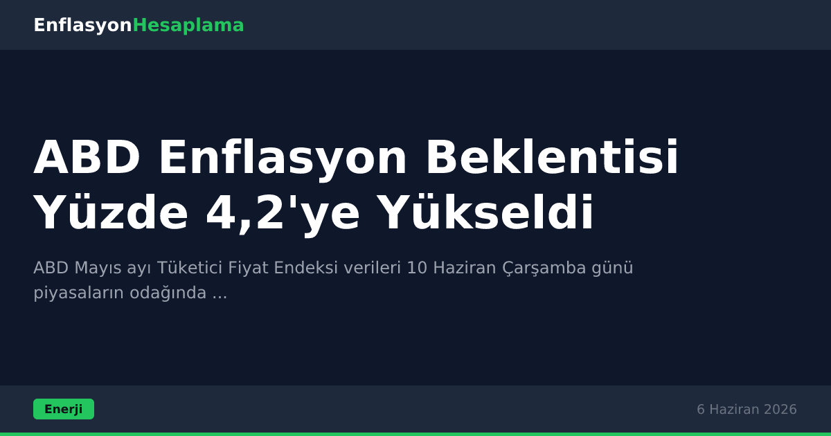 ABD Enflasyon Beklentisi Yüzde 4,2'ye Yükseldi