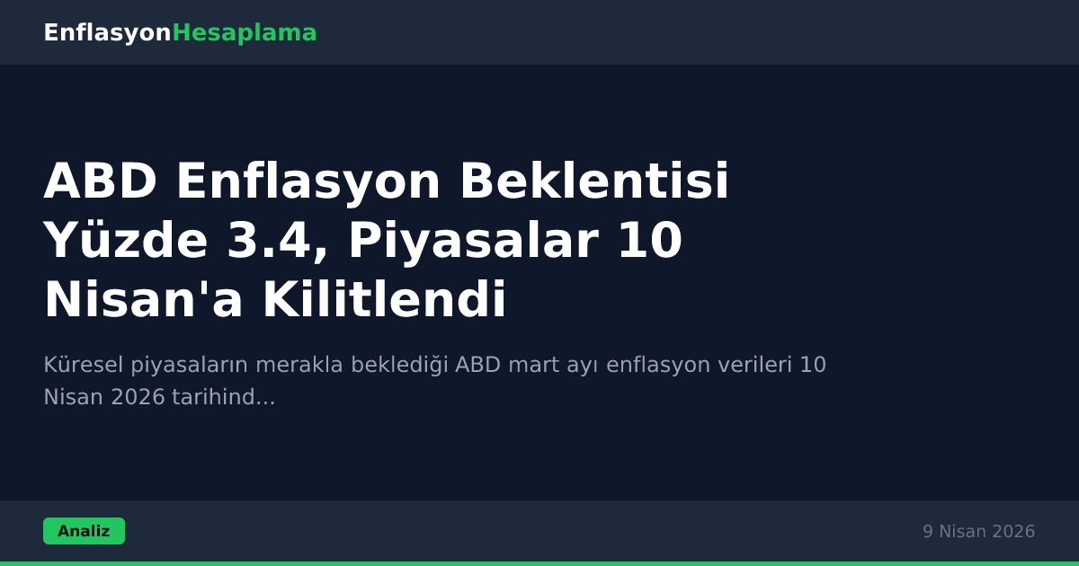 ABD Enflasyon Beklentisi Yüzde 3.4, Piyasalar 10 Nisan'a Kilitlendi