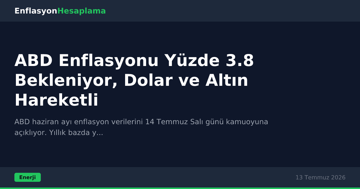 ABD Enflasyonu Yüzde 3.8 Bekleniyor, Dolar ve Altın Hareketli