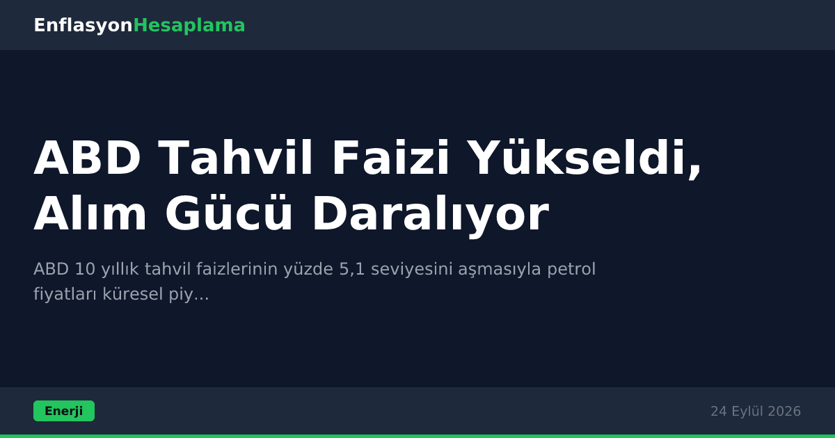 ABD Tahvil Faizi Yükseldi, Alım Gücü Daralıyor