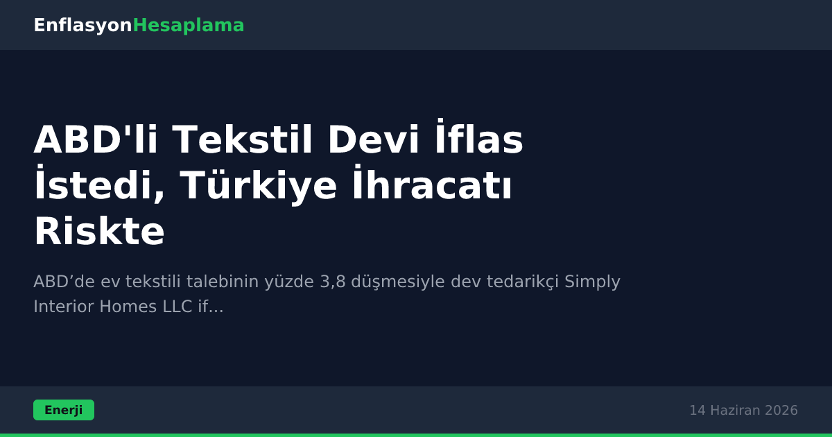 ABD'li Tekstil Devi İflas İstedi, Türkiye İhracatı Riskte