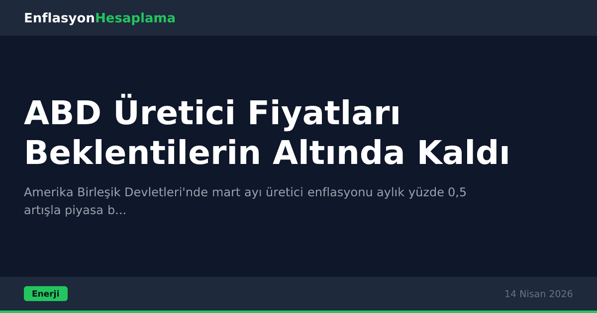 ABD Üretici Fiyatları Beklentilerin Altında Kaldı