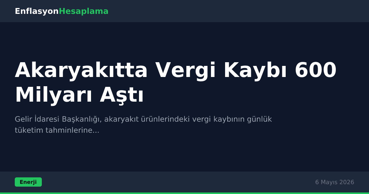 Akaryakıtta Vergi Kaybı 600 Milyarı Aştı