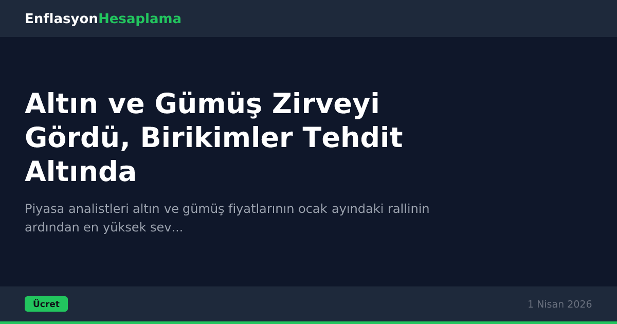 Altın ve Gümüş Zirveyi Gördü, Birikimler Tehdit Altında