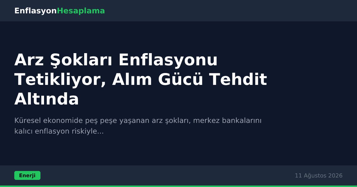 Arz Şokları Enflasyonu Tetikliyor, Alım Gücü Tehdit Altında