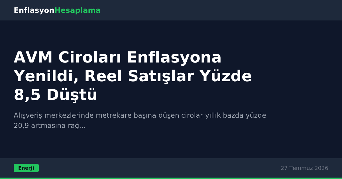 AVM Ciroları Enflasyona Yenildi, Reel Satışlar Yüzde 8,5 Düştü
