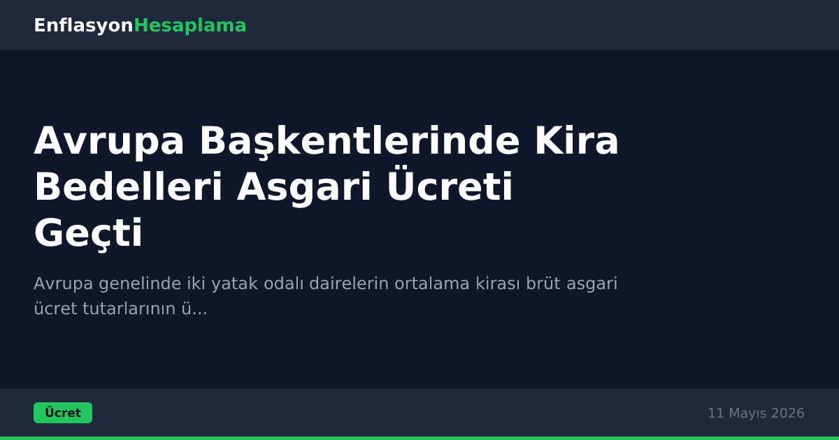 Avrupa Başkentlerinde Kira Bedelleri Asgari Ücreti Geçti