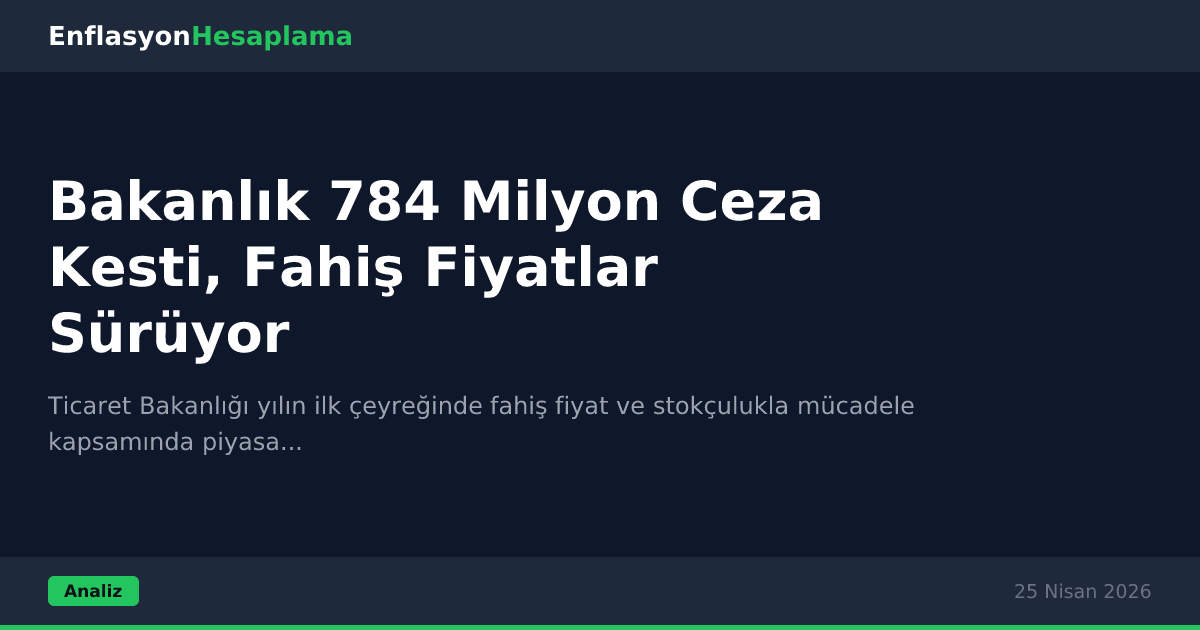 Bakanlık 784 Milyon Ceza Kesti, Fahiş Fiyatlar Sürüyor