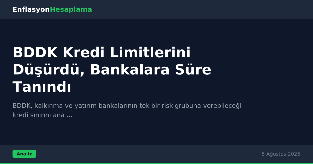 BDDK Kredi Limitlerini Düşürdü, Bankalara Süre Tanındı