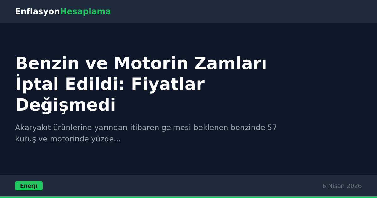 Benzin ve Motorin Zamları İptal Edildi: Fiyatlar Değişmedi