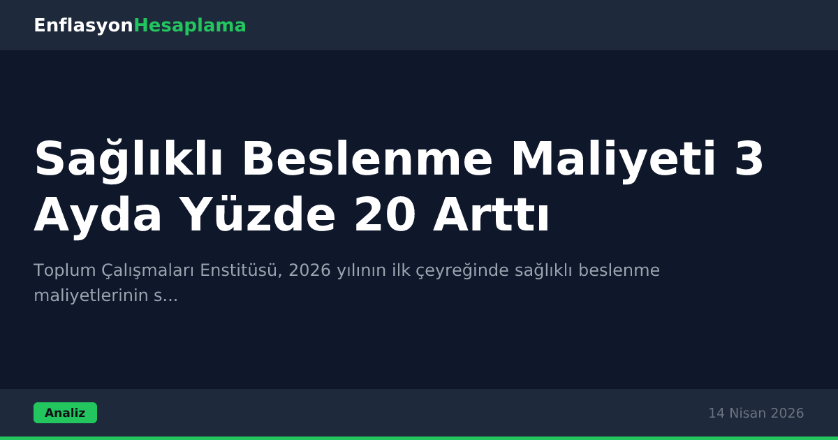 Sağlıklı Beslenme Maliyeti 3 Ayda Yüzde 20 Arttı