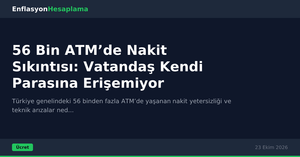 56 Bin ATM’de Nakit Sıkıntısı: Vatandaş Kendi Parasına Erişemiyor