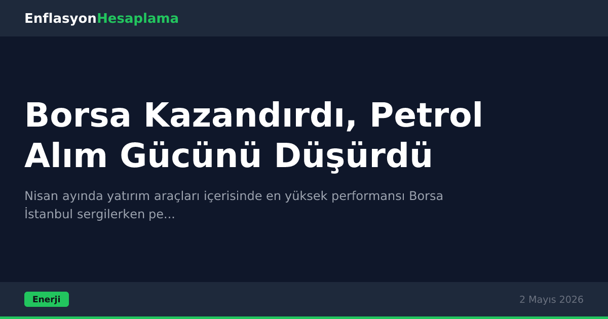 Borsa Kazandırdı, Petrol Alım Gücünü Düşürdü