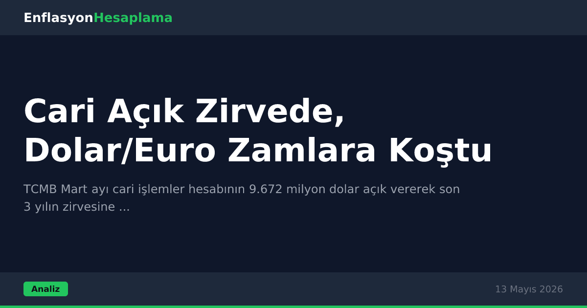 Cari Açık Zirvede, Dolar/Euro Zamlara Koştu