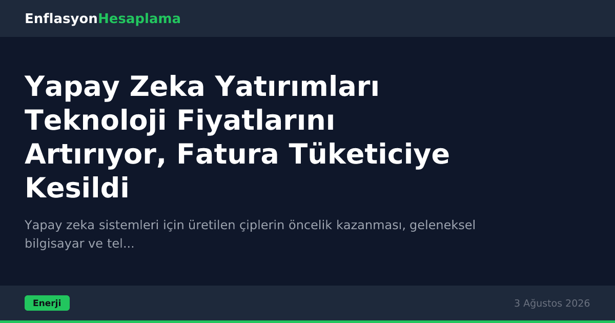 Yapay Zeka Yatırımları Teknoloji Fiyatlarını Artırıyor, Fatura Tüketiciye Kesildi