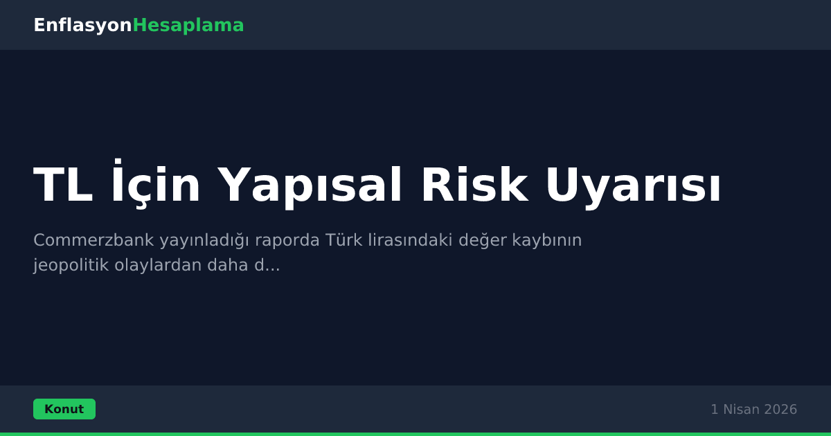 TL İçin Yapısal Risk Uyarısı