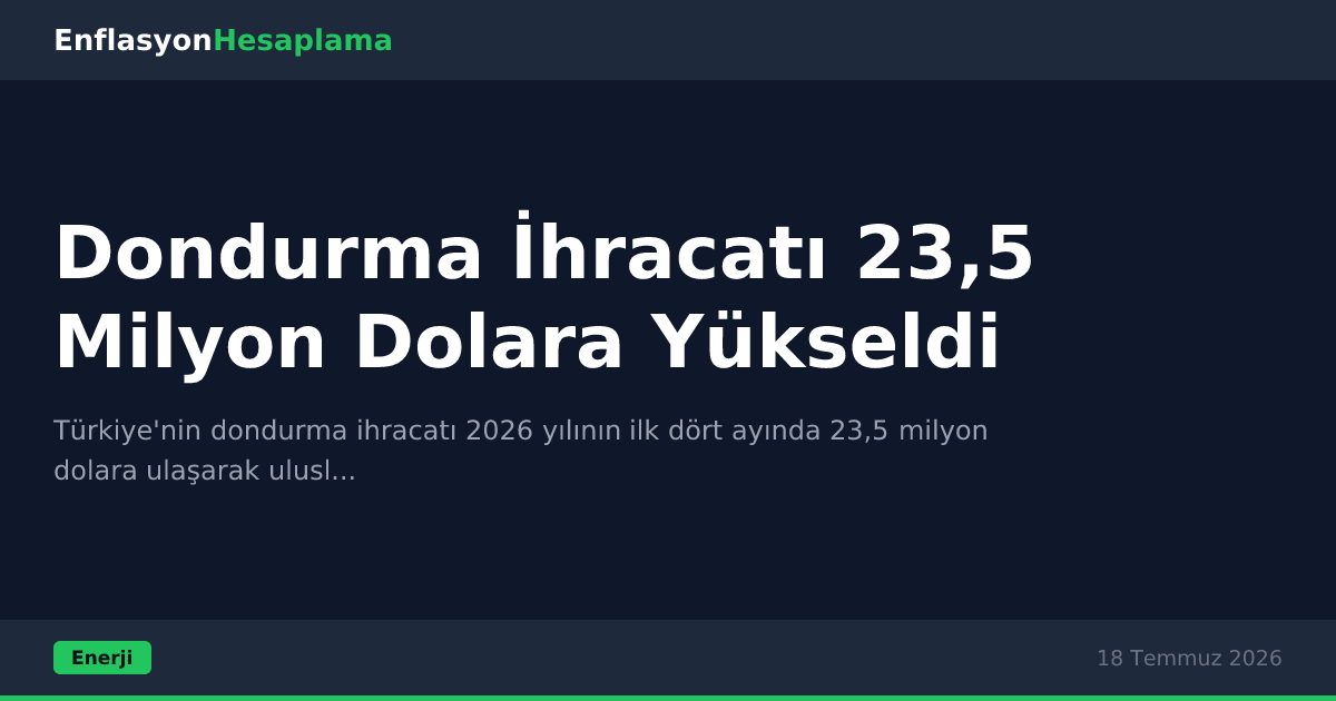 Dondurma İhracatı 23,5 Milyon Dolara Yükseldi