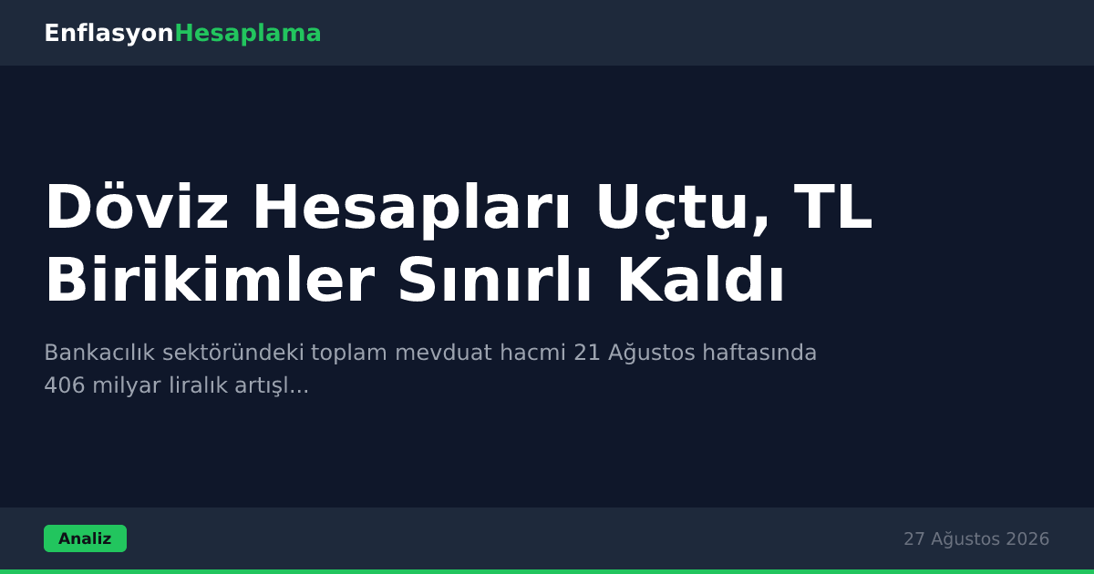 Döviz Hesapları Uçtu, TL Birikimler Sınırlı Kaldı
