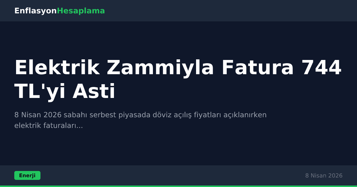 Elektrik Zammiyla Fatura 744 TL'yi Asti