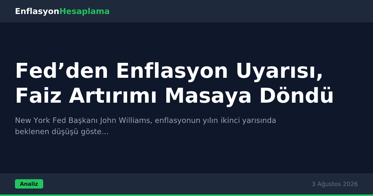 Fed’den Enflasyon Uyarısı, Faiz Artırımı Masaya Döndü