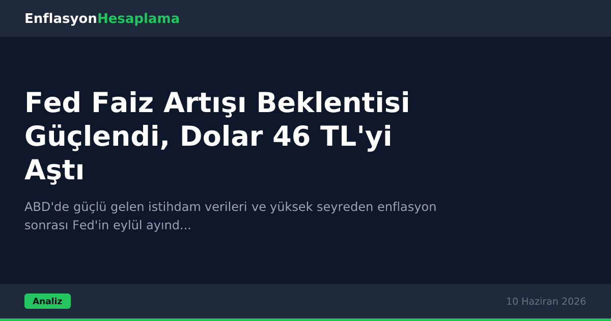 Fed Faiz Artışı Beklentisi Güçlendi, Dolar 46 TL'yi Aştı