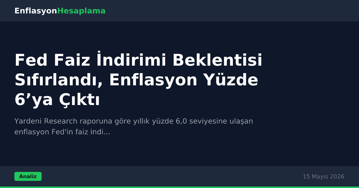 Fed Faiz İndirimi Beklentisi Sıfırlandı, Enflasyon Yüzde 6’ya Çıktı