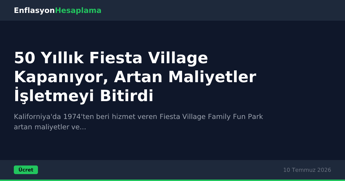 50 Yıllık Fiesta Village Kapanıyor, Artan Maliyetler İşletmeyi Bitirdi
