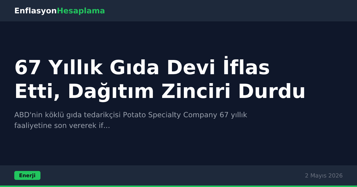 67 Yıllık Gıda Devi İflas Etti, Dağıtım Zinciri Durdu