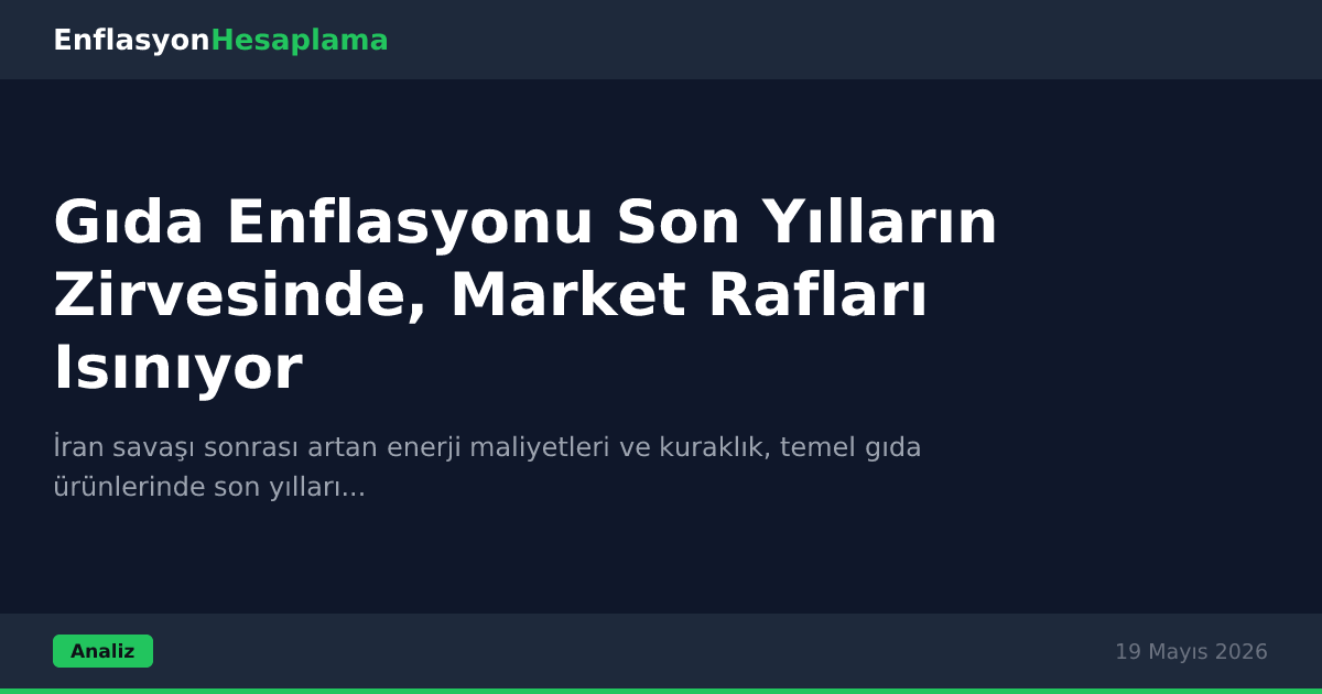 Gıda Enflasyonu Son Yılların Zirvesinde, Market Rafları Isınıyor