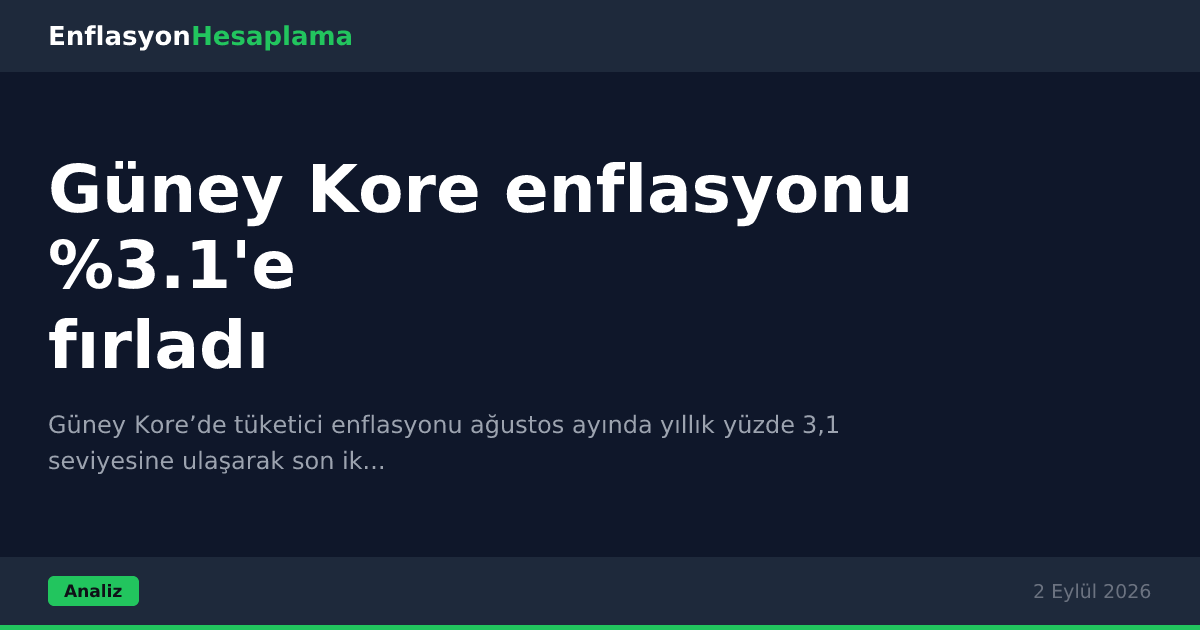 Güney Kore enflasyonu %3.1'e fırladı