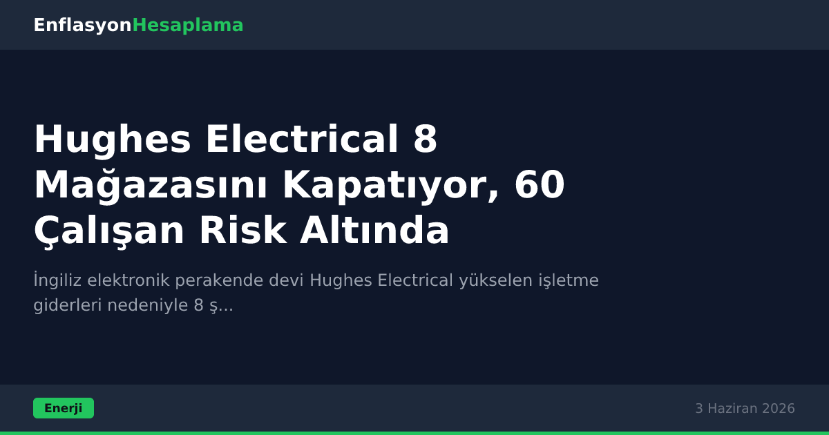 Hughes Electrical 8 Mağazasını Kapatıyor, 60 Çalışan Risk Altında