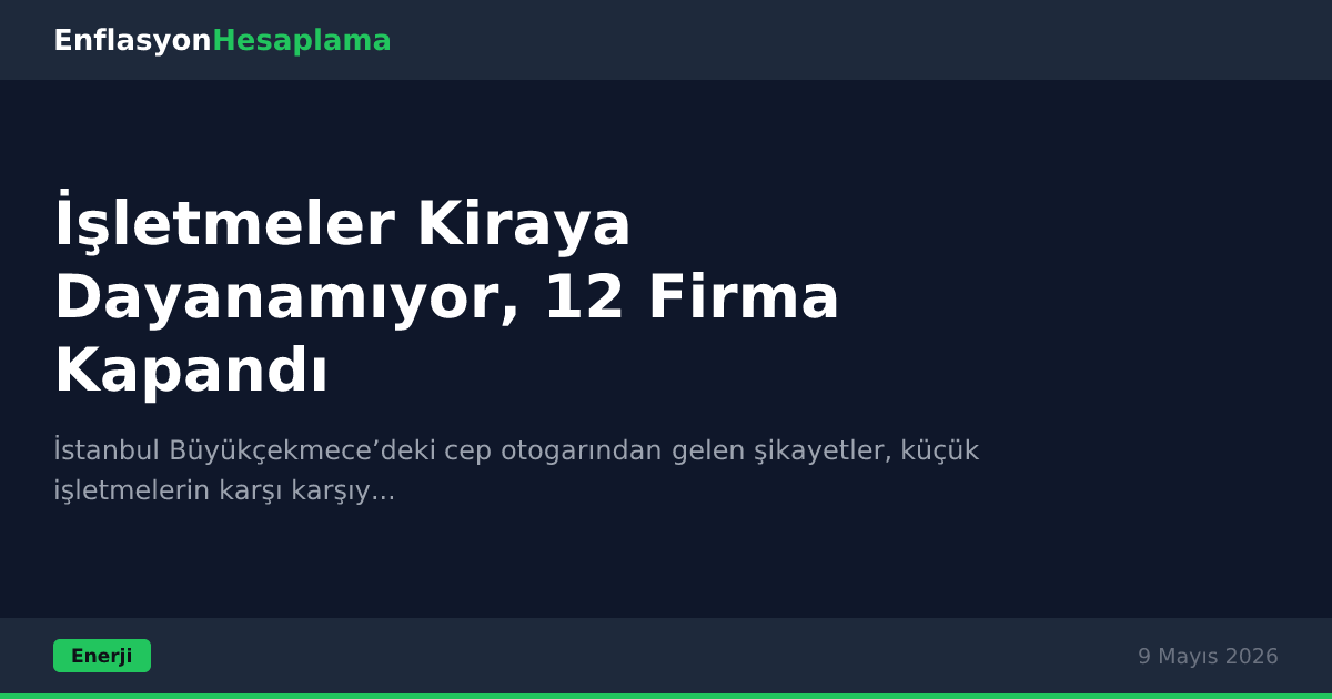 İşletmeler Kiraya Dayanamıyor, 12 Firma Kapandı