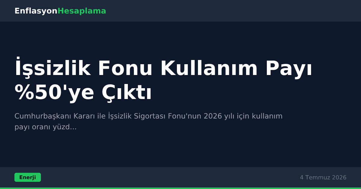 İşsizlik Fonu Kullanım Payı %50'ye Çıktı