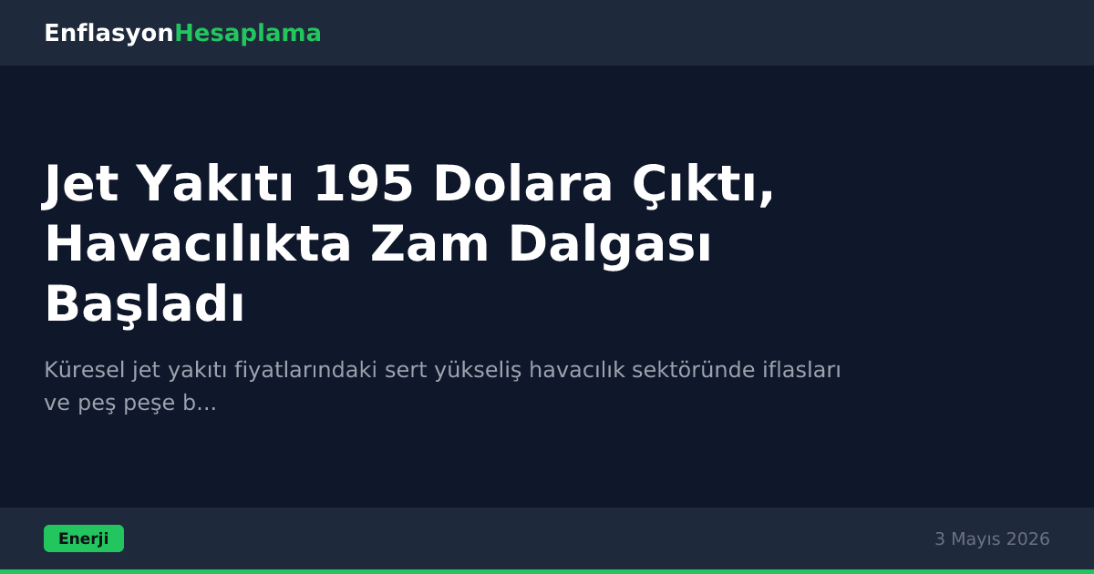 Jet Yakıtı 195 Dolara Çıktı, Havacılıkta Zam Dalgası Başladı