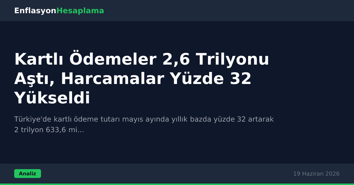 Kartlı Ödemeler 2,6 Trilyonu Aştı, Harcamalar Yüzde 32 Yükseldi