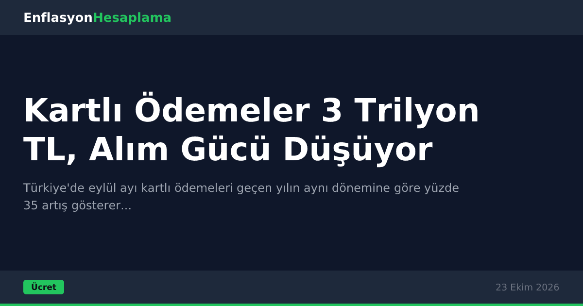 Kartlı Ödemeler 3 Trilyon TL, Alım Gücü Düşüyor