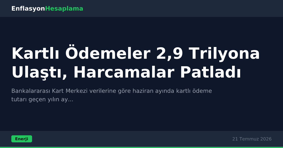 Kartlı Ödemeler 2,9 Trilyona Ulaştı, Harcamalar Patladı