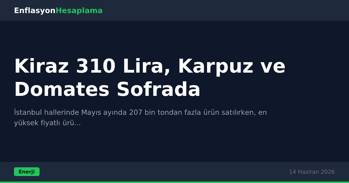 Kiraz 310 Lira, Karpuz ve Domates Sofrada