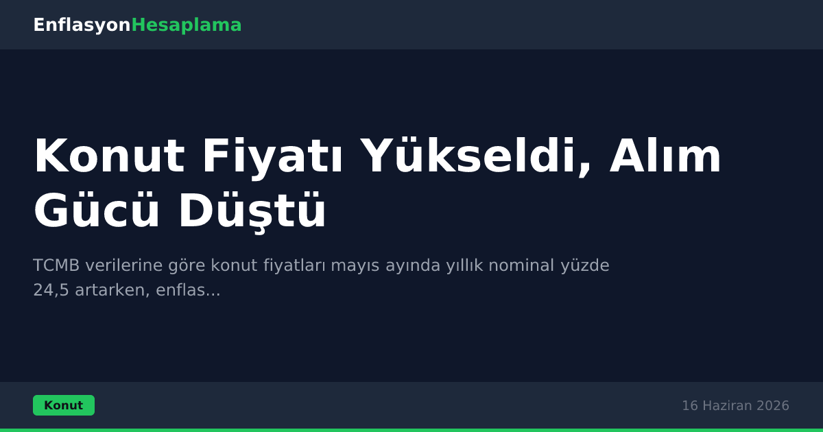 Konut Fiyatı Yükseldi, Alım Gücü Düştü