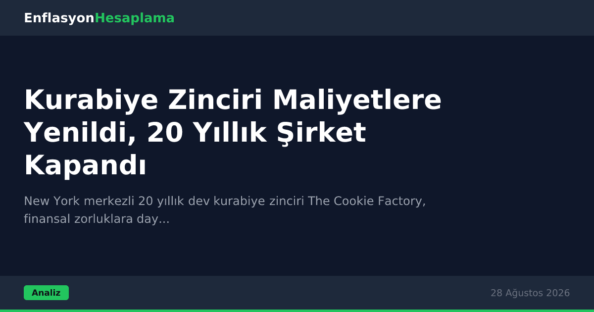 Kurabiye Zinciri Maliyetlere Yenildi, 20 Yıllık Şirket Kapandı