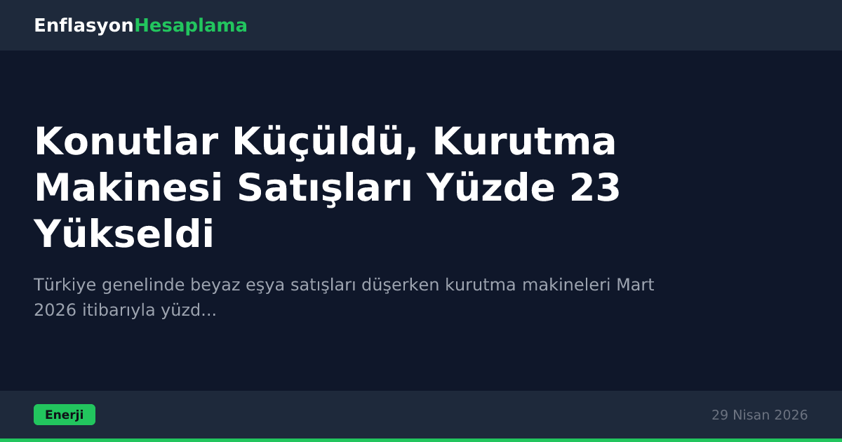 Konutlar Küçüldü, Kurutma Makinesi Satışları Yüzde 23 Yükseldi