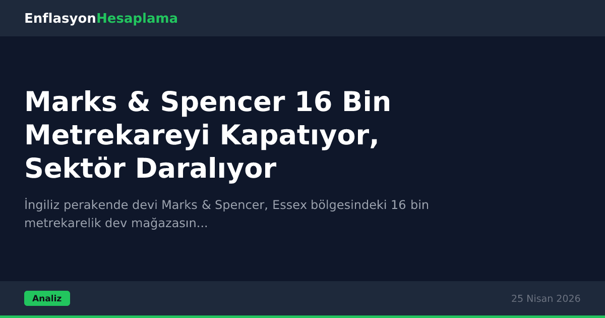 Marks & Spencer 16 Bin Metrekareyi Kapatıyor, Sektör Daralıyor
