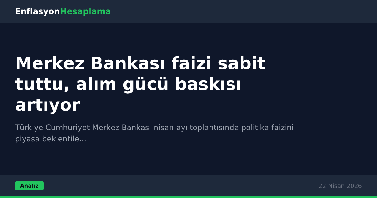 Merkez Bankası faizi sabit tuttu, alım gücü baskısı artıyor
