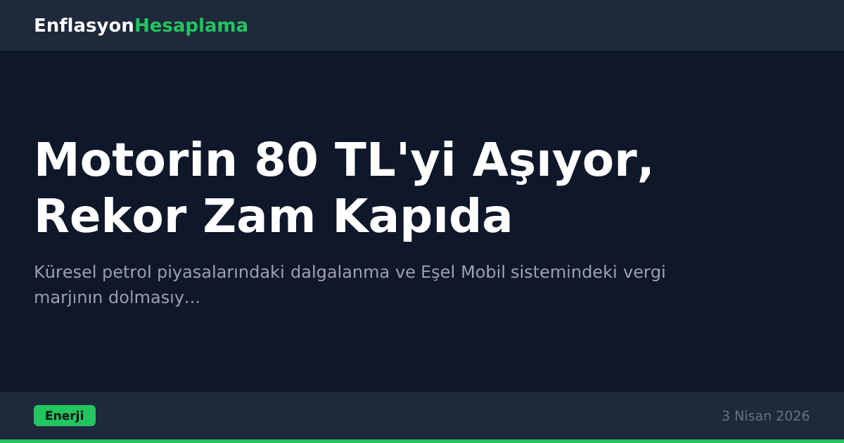 Motorin 80 TL'yi Aşıyor, Rekor Zam Kapıda