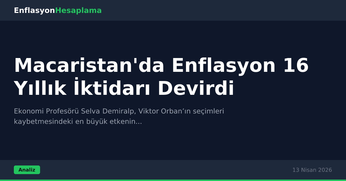 Macaristan'da Enflasyon 16 Yıllık İktidarı Devirdi