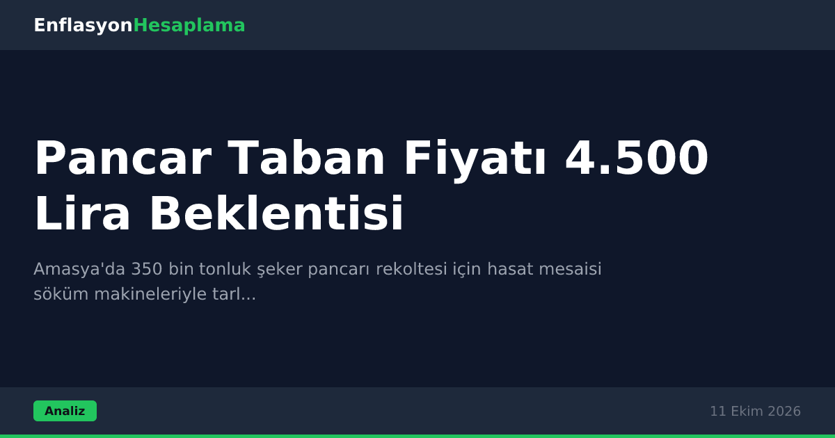 Pancar Taban Fiyatı 4.500 Lira Beklentisi