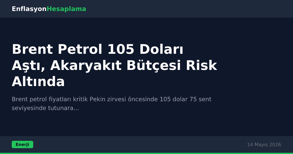 Brent Petrol 105 Doları Aştı, Akaryakıt Bütçesi Risk Altında