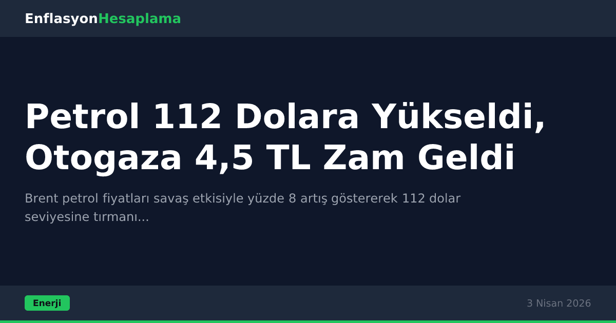 Petrol 112 Dolara Yükseldi, Otogaza 4,5 TL Zam Geldi