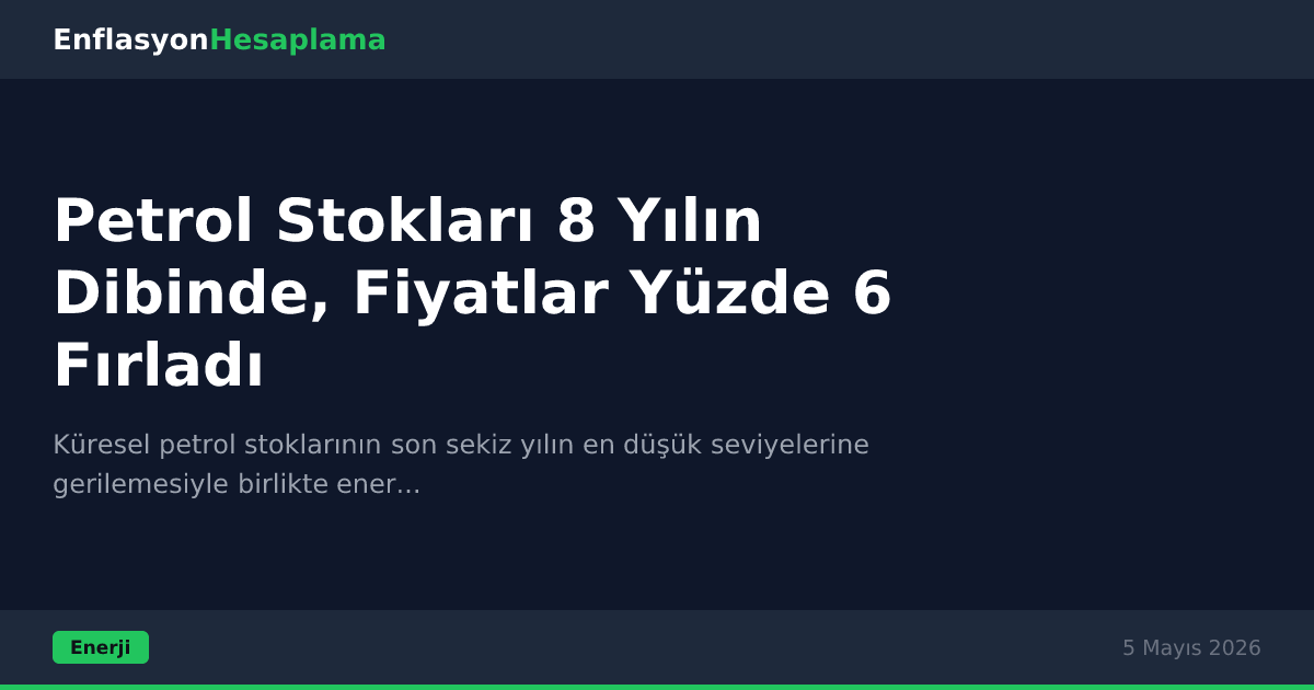 Petrol Stokları 8 Yılın Dibinde, Fiyatlar Yüzde 6 Fırladı
